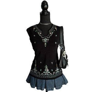black sequined vintage cami